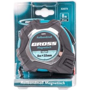 Рулетка Magnetisch 8 м х 25 мм GROSS 32573